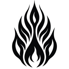 vector of a flame shaped tattoo design