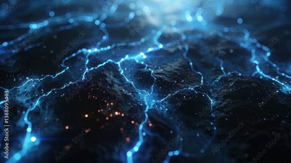 Poster abstract tech network background with glowing connections.