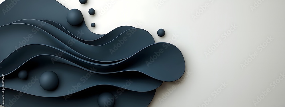 Poster alluring indigo digital ripples undulating over a minimalist black and white surface captivating com