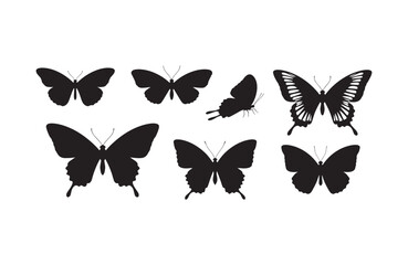 Butterfly Silhouette Art Black Shadow
