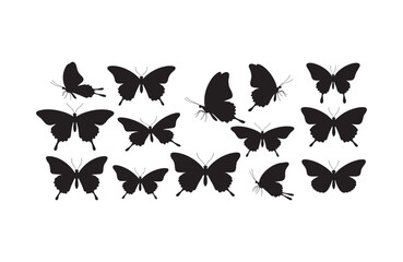 Naklejka premium Butterfly Silhouette Art Black Shadow