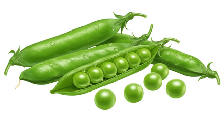 Isolated Fresh Green Peas