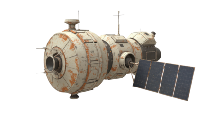 Isolated Space Station Module with Solar Panels