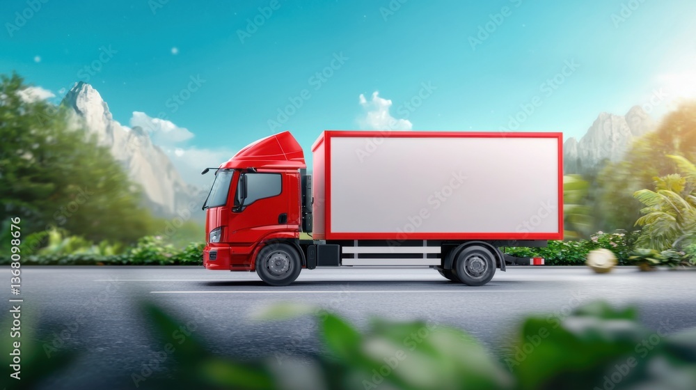 Poster dynamic and modern banner design showcasing the speed and efficiency of express logistics services.