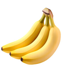 A Bunch of bananas isolated on transparent  white background.