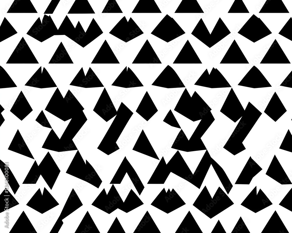 Poster abstract black and white triangle pattern seamless vector background