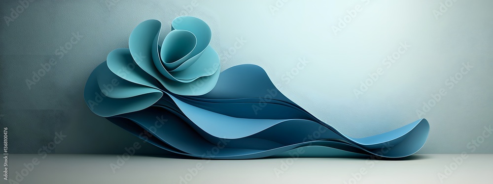 Poster captivating azure tidal flows gliding across a stark monochromatic plane showcasing the transformati