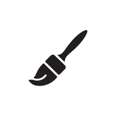 Obraz premium Simple Black Paint Brush Icon.A solid black icon of a paint brush, suitable for use in various design projects.