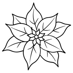 Elegant Poinsettia Flower vector design for Christmas and holiday-themed graphic projects.