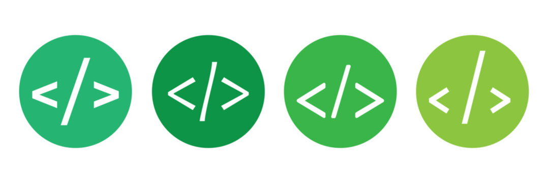 Code icon. Code html signs. Program coding icons. Coding sign. Stock vector illustration.