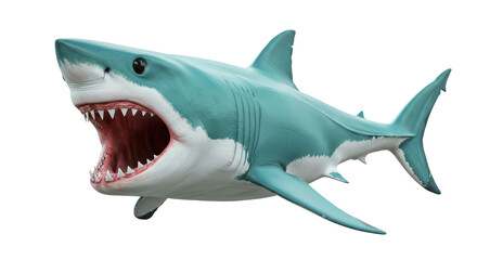 Isolated Great White Shark Side View