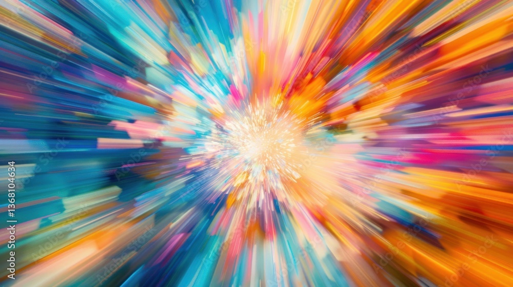Aufkleber an energetic abstract pattern with bursts of color and fluid movement.