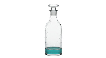 Isolated Clear Glass Bottle with Stopper