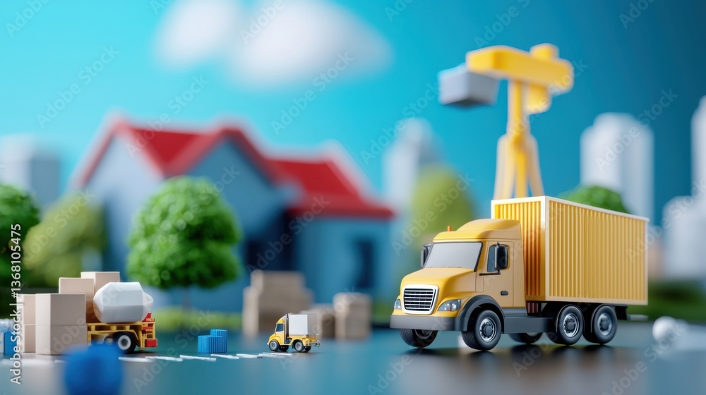 Poster highly detailed 3d digital infographic banner showcasing the optimization and automation of a comple
