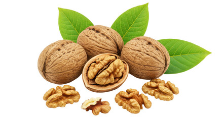 Isolated Pile of Walnuts