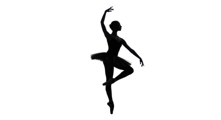 Isolated Silhouette of Ballerina in Pointe