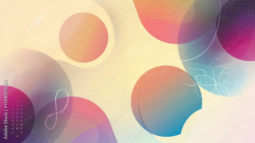 Poster a clean, geometric vector design with abstract shapes and soft gradients.