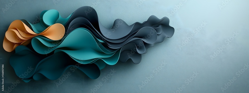 Aufkleber captivating indigo digital swells undulating waves of cutting edge data processing the dynamic energ