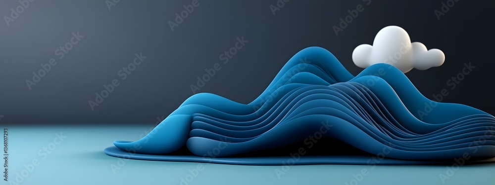 Poster captivating indigo digital waves pulsing and rippling across a sleek monochrome canvas exemplifying 
