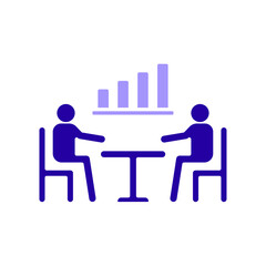 Fototapeta premium Icon a meeting, isolated against a clean background.