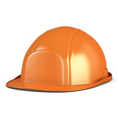 Illustration 3D Hard Hat Orange on White Background