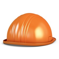 Illustration 3D Hard Hat Orange on White Background