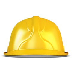 Illustration 3D Hard Hat Yellow on White Background
