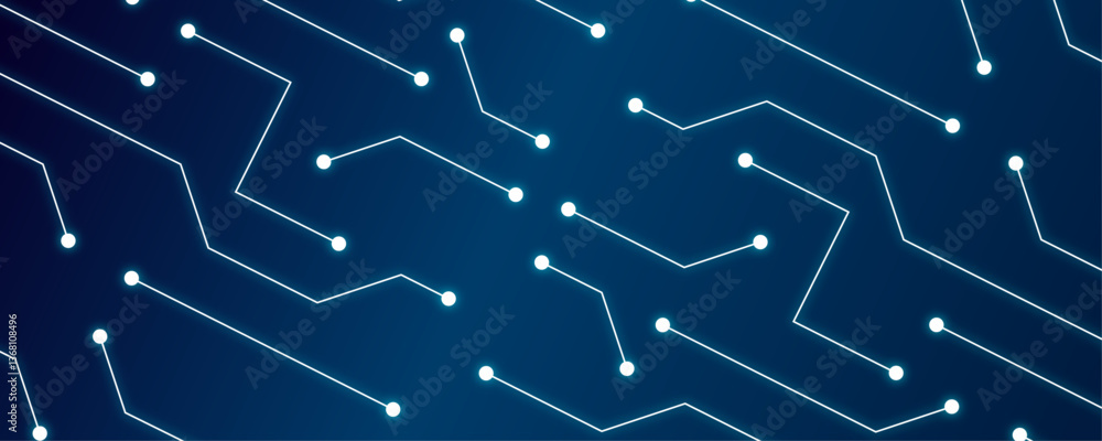 Poster abstract futuristic circuit board hi tech lines blue background. technology circuit board background