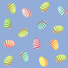 Vector image of Easter eggs with a blue background