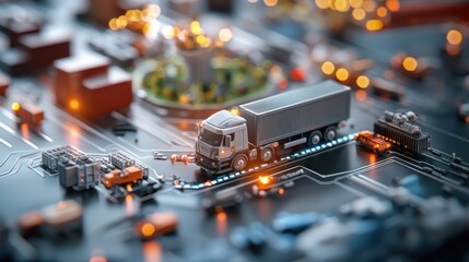 Interconnected global logistics network with a glowing, digital infrastructure powering seamless transportation and supply chain management for the future of industry.
