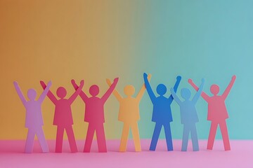 Colorful Paper Figures Celebrating Unity