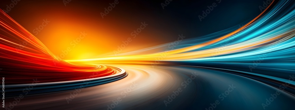 Poster dazzling light waves amplifying as they flow through the components of the optical amplifier creatin