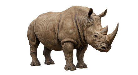 Isolated Rhinoceros Standing