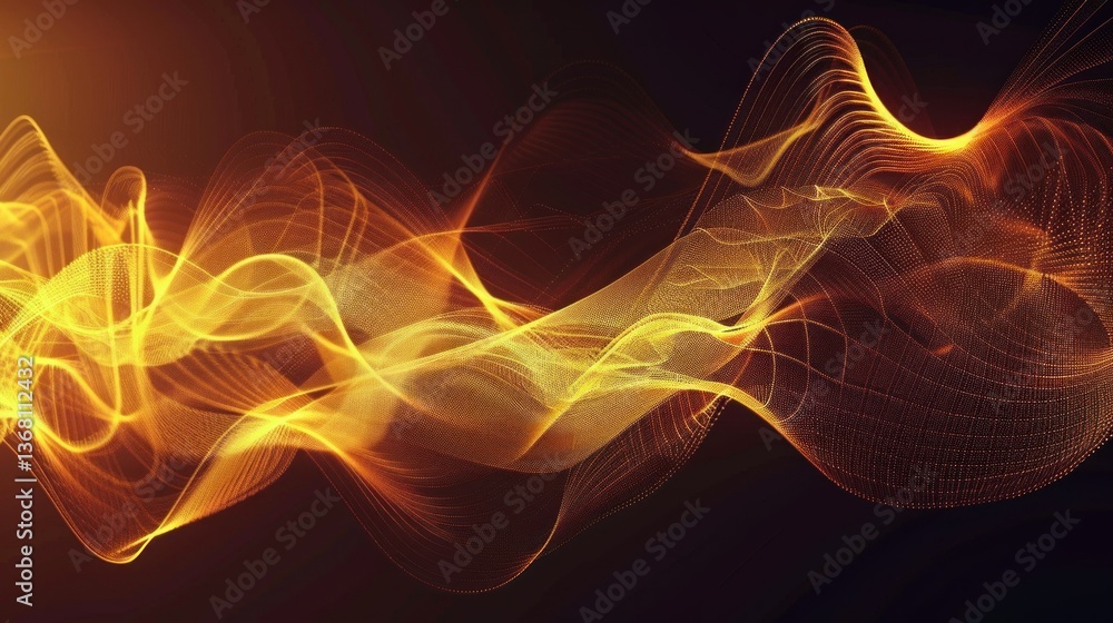Poster an abstract representation of data with glowing digital lines and shapes.