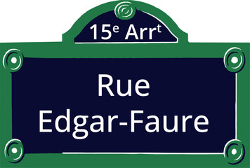 15e Arrt, Elegant Parisian Street Sign