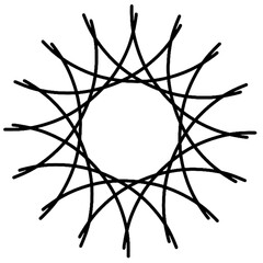 Sun and star Mandala.Geometric circular element. Circular, concentric and radial abstract motif, radial motif. abstract mandala, icon. circular radiating-illustration 