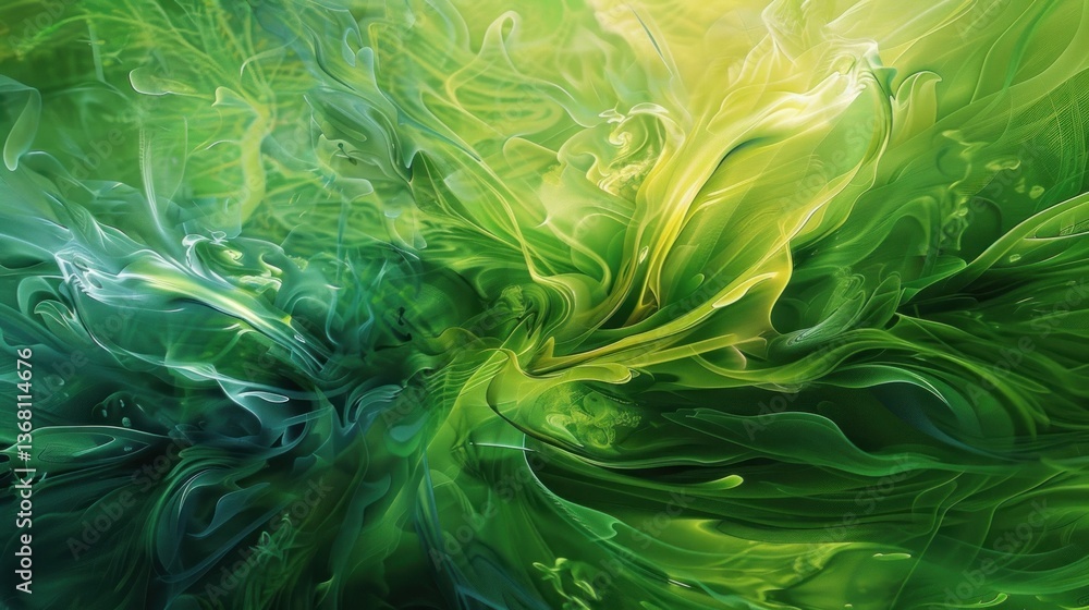 Aufkleber a nature-inspired abstract background with green hues and flowing patterns.