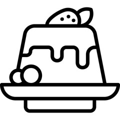 Panna Cotta line icon
