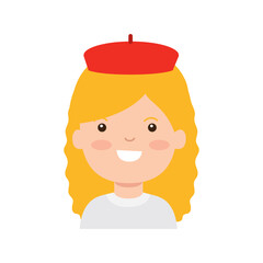 Vector image of a woman's face icon with a white background