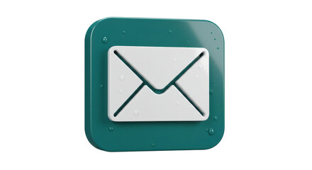 Isolated 3D Render of a Stylized Email Icon