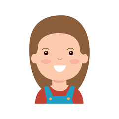 Vector image of a woman's face icon with a white background