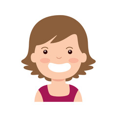 Obraz premium Vector image of a woman's face icon with a white background