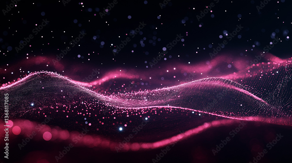 Aufkleber cosmic dance of energy and light: an artistic depiction of abstract wave, in a mesmerizing visual sy