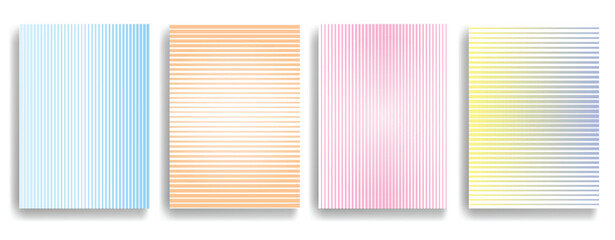 Fototapeta premium Glitch distorted geometric template brochures . Modern art design . Glitched flyer . Optical art. Trendy brochure with vector lines .flyer with wavy lines effects . set of vector templates 