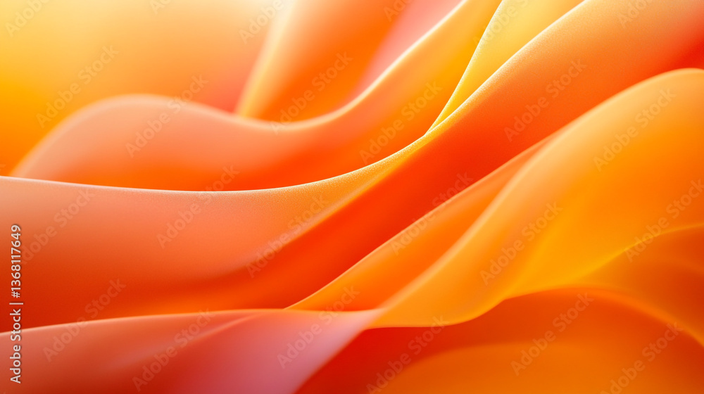 Poster abstract orange and yellow waves create a flowing and dynamic background with soft light and shadows