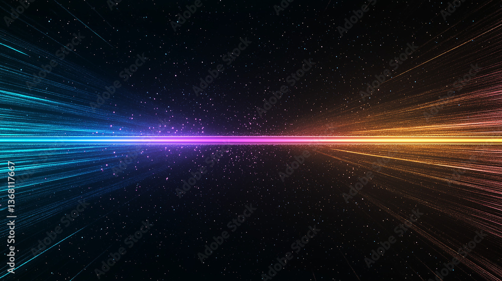 Aufkleber celestial symphony: an entrancing visual journey through an abstract universe, vibrant streaks of co