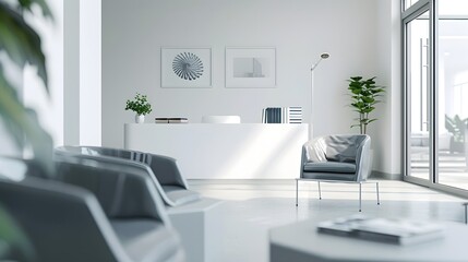 Fototapeta premium Serene and Sophisticated Medical Office Interior with Minimalist Furnishings