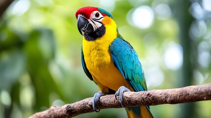 Obraz premium Vibrant Macaw Perched on Branch