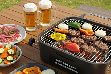 ビール　バーベキュー　WEB素材