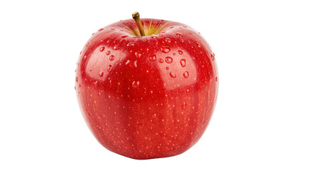 Isolated Red Apple with Water Droplets